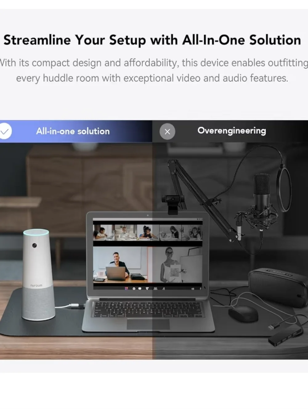 HD Conference Webcam, Video Conferencing Camera with Microphone and Speake